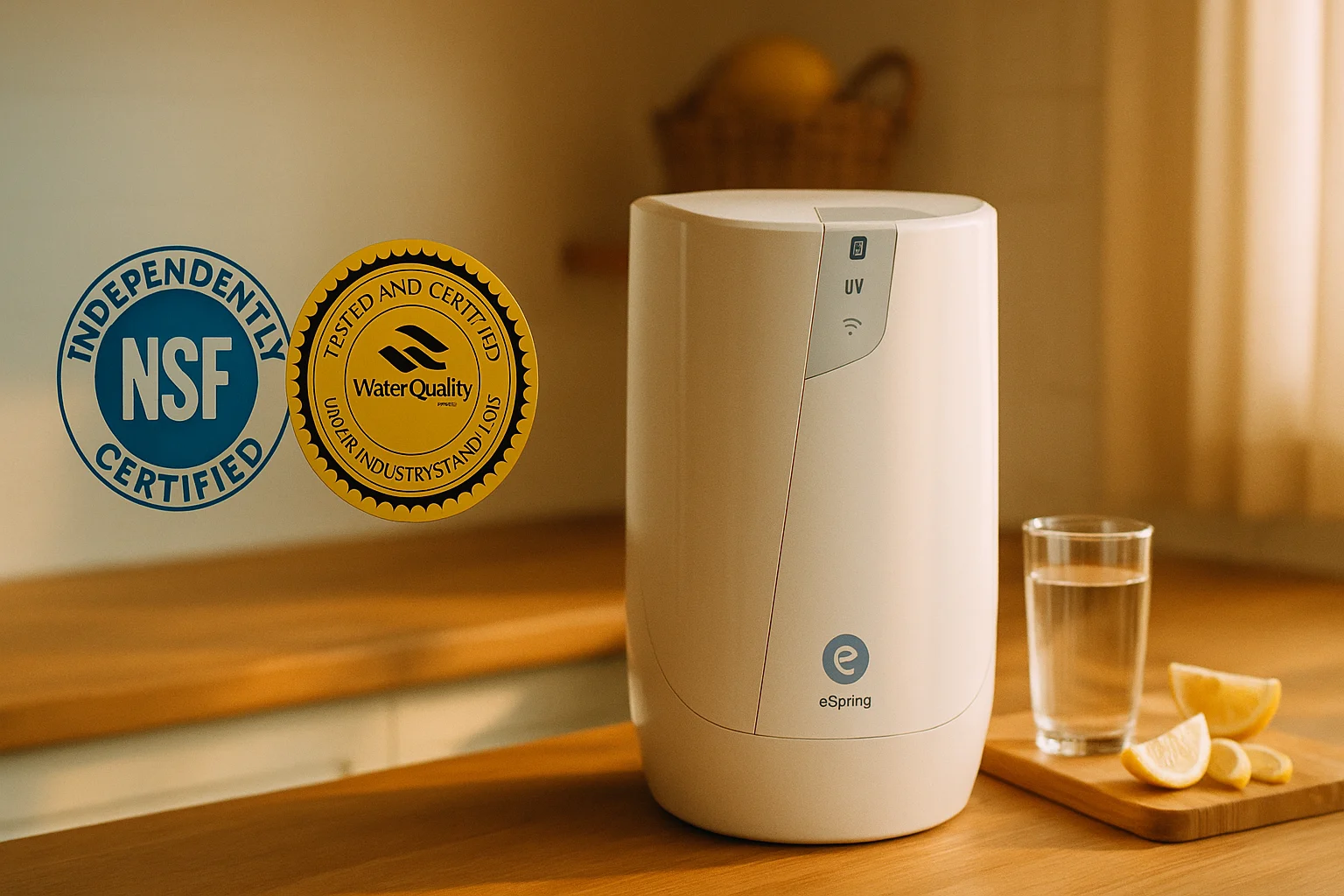 eSpring + WQA Gold Seal + NSF Independently Certified