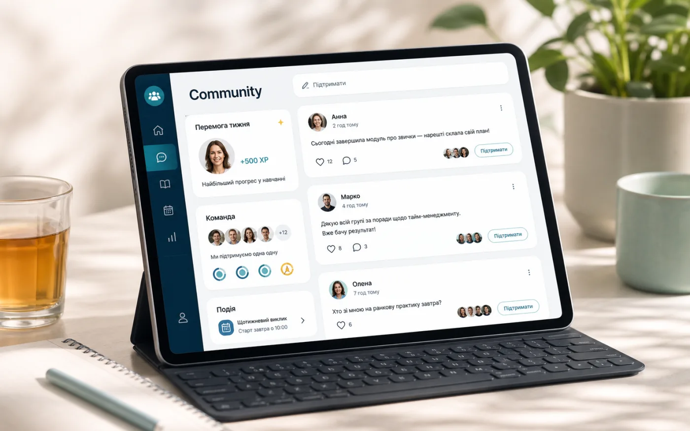 Макет внутрішньої соцмережі Community у кабінеті 4qLife