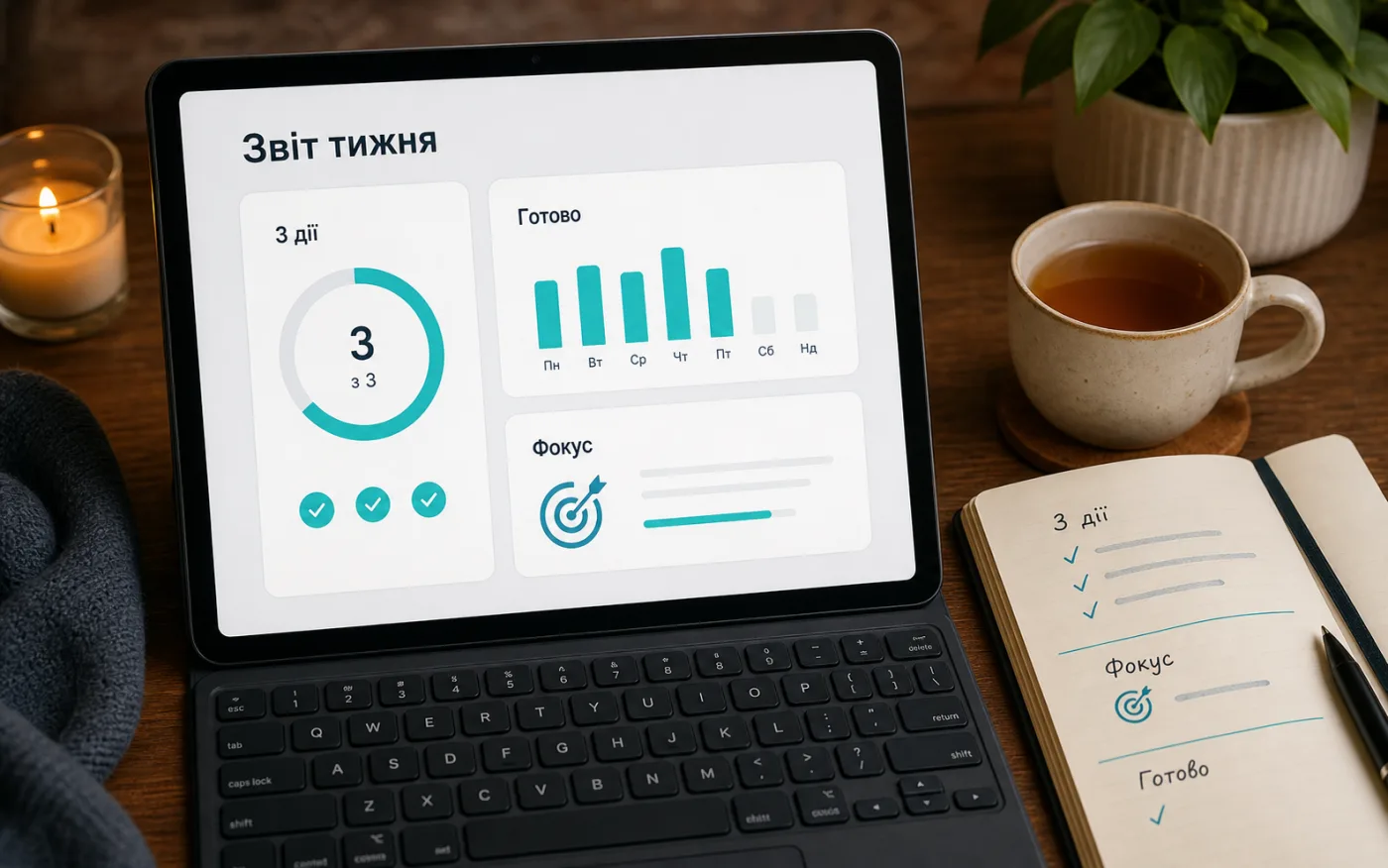 Макет звіту тижня в кабінеті 4qLife